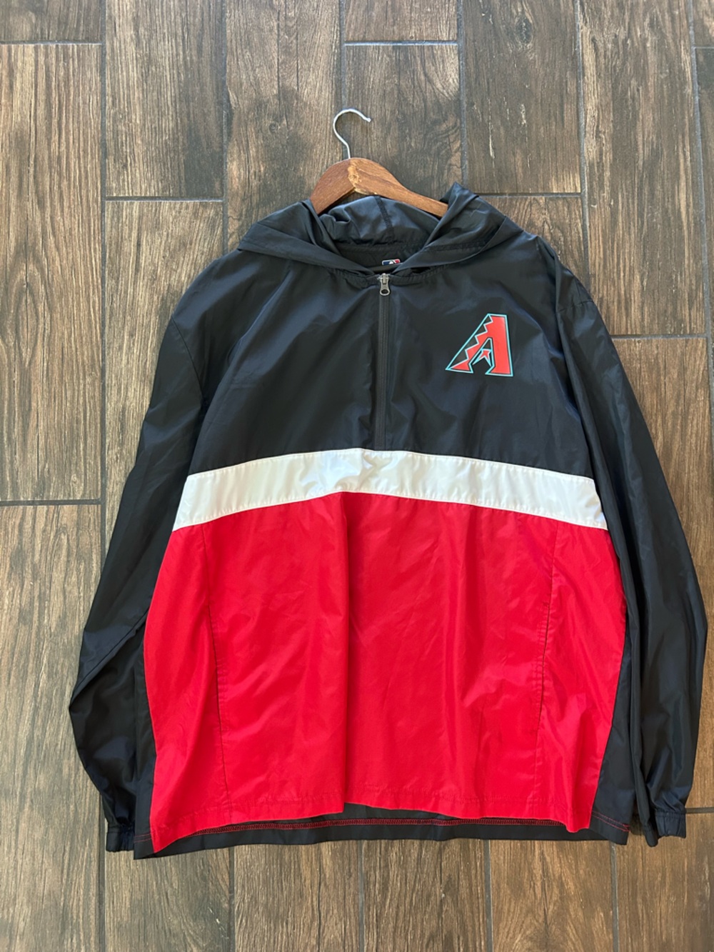 Arizona Diamondbacks Black, Red & White Colorblock Windbreaker Jacket